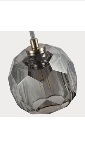 Gebürstetes Nickel Pendelleuchte, Rauchkristall Pendelleuchte für Küche... - Bild 3 von 5