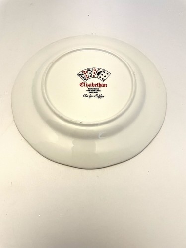 Elizabethan Staffordshire Coffee Plate ~ England Bone China ~ Playing Cards - Picture 8 of 10