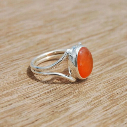 Carnelian Gemstone 925 Sterling Silver Ring Gifts For Her Jewelry RT-495 - Picture 3 of 7