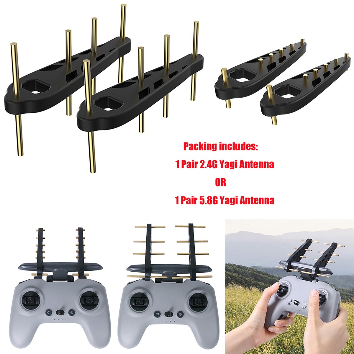 For DJI FPV Drone Signal Booster 5.8G/2.4G Antenna Range
