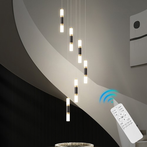 LED Dimmable Lamp Hotel Pendant Lights Stair Ceiling Lights Loft Bar Chandeliers - Picture 11 of 15