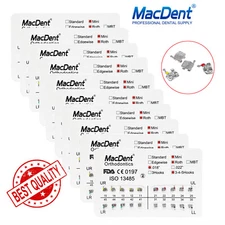 10Packs MacDent Dental Ortho Brackets Mini/Standard MBT/Roth 022/018 Hooks 3 4 5