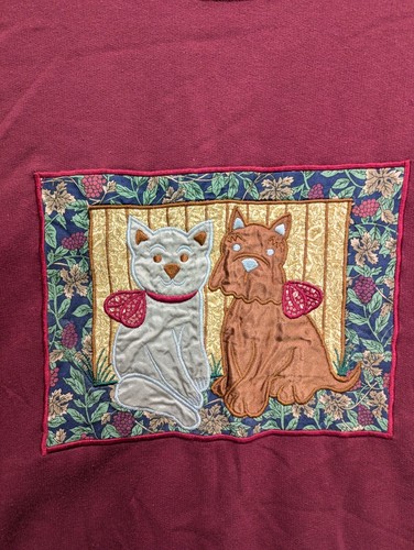 Women's Red Cats Logo Long Sleeve Crew Neck Sweatshirt Plus Size 24W - Picture 2 of 7