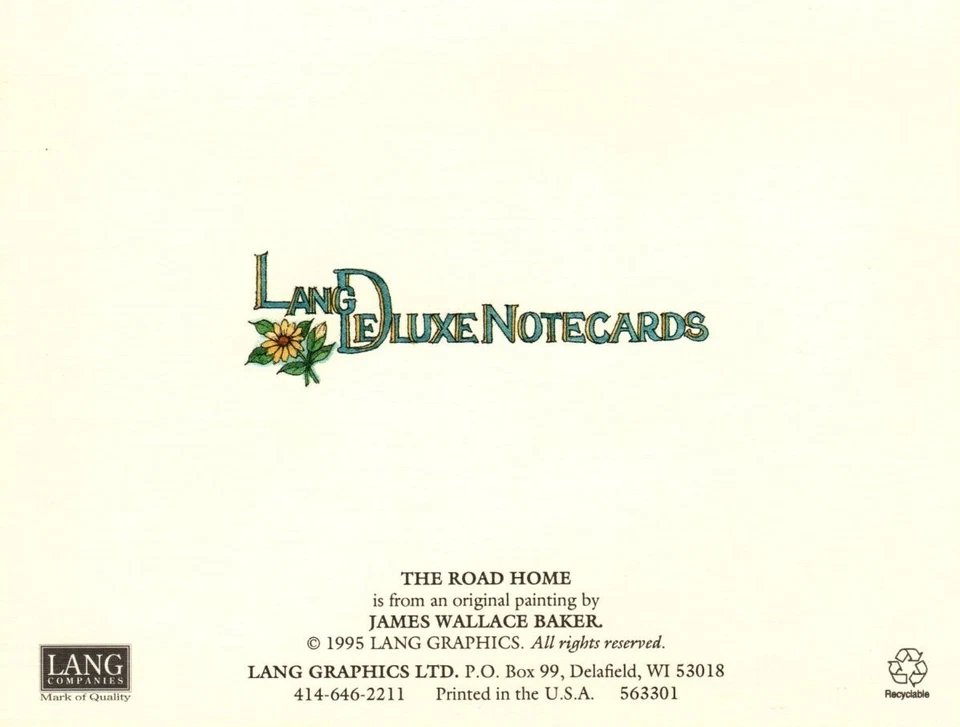The Road Home James Wallace Baker Blank Theme Cards By Lang  - Partial Set of 7 - Image 3 of 4
