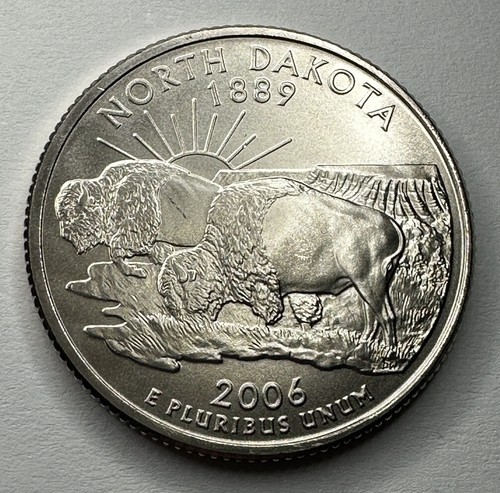 2006-P North Dakota St Quarter 25cent Coin from US Mint Satin Set. Uncirculated - Picture 7 of 9