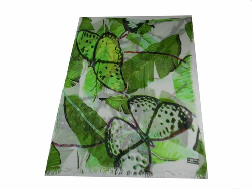Sciarpa donna con farfalle morbida alta qualita rosa verde gialla blu - Picture 6 of 10