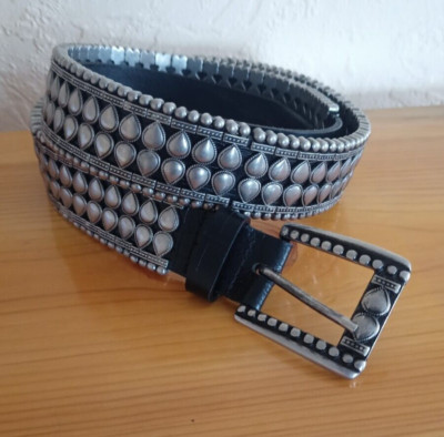 UNCLE FU 英国製HAND MADE Vintage Belt 【新品】 Aztec Cross Stitch Belt with Antique Nickel Buckle - w.kleinberg