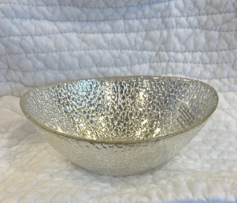 BADASH Piel de Serpiente Plateado Ovalado 6.5 Pulgadas Tazón de Vidrio Caramelo Modelo Nuevo Sin Caja Foto 2 de 4