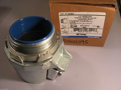 T&B 3121 2-1/2'' Inch Straight Insulated Tite-Bite Flex Armored Cable Connector