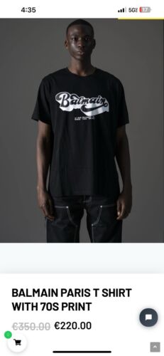 BALMAIN Black T-Shirt size L (55cm 22 inch) New (%100 Cotton) (Label Price 350€) - Picture 8 of 23