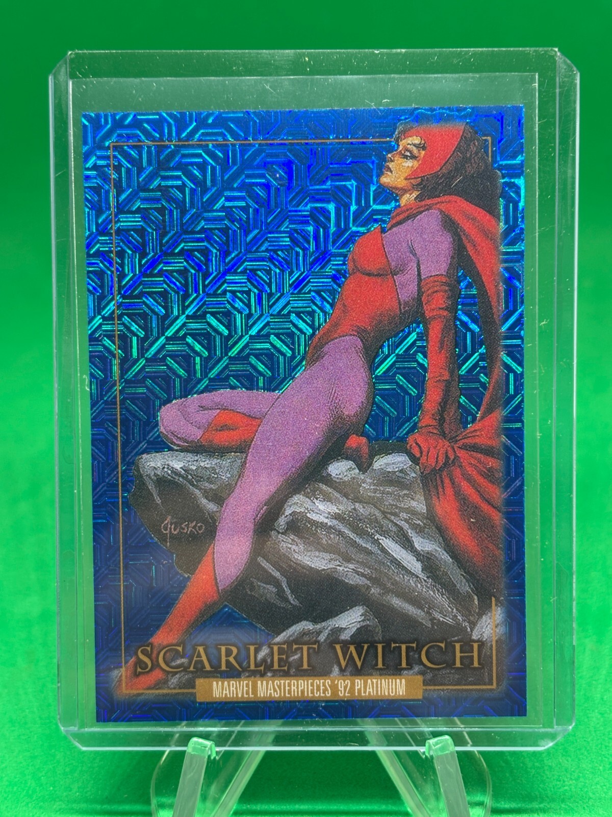 2024 Skybox Marvel Masterpieces 92 Platinum #47 Scarlet Witch Blue Traxx