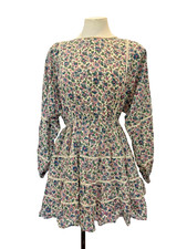 LOVE SHACK FANCY Floral Cotton Mini Cottage Prairie Dress Women's Small