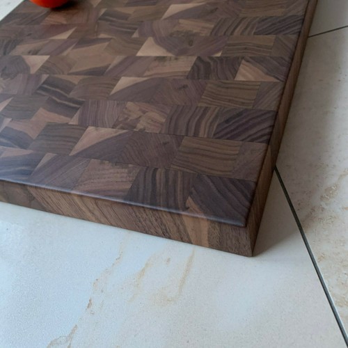 Tabla de cortar nogal madera maciza bloque de corte tabla de servir tabla de cocina NUEVA - Imagen 8 de 12