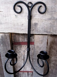 Vintage Black Wrought Iron Scroll Wall Sconce Home Garden Taper Vintage Black Wrought Iron Scroll Wall Sconce Home Garden Taper Candle Holder