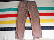 VTG Y2k 2000s Dickies Faded Grunge Brown Canvas 34x30 Logo Skate Pants Carpenter