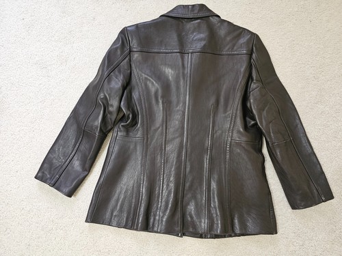 AVANTI New York Womens Brown Genuine Buttery Soft Leather Blazer Jacket Sz.L - Picture 2 of 18