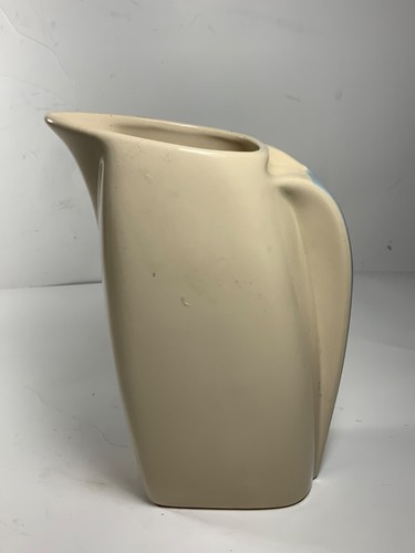 Vintage Stratoware Eva Zeisel Art Deco Cream & Blue Pitcher 8 in. - Picture 4 of 11