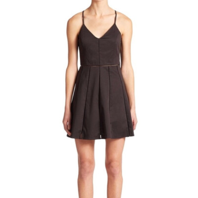 Parker Womens Juliet Seamed A-line Dress Black Size M