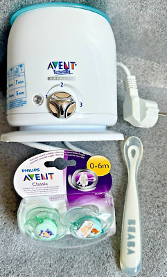 3tlg-SET: wNEU AVENT Flaschenwärmer+NEU AVENT Schnuller+NEU Silikonlöffel BEABA