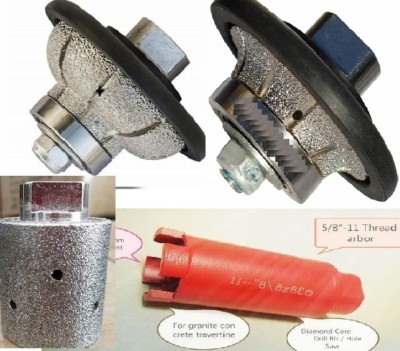 1'' Ogee 1/2'' Radius Bullnose 1 3/8'' core bit sink grinding drum concrete granite