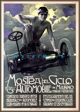 Mostra Ciclo 1905 Automobile Italian Vintage Poster Print Retro Style Wall Art