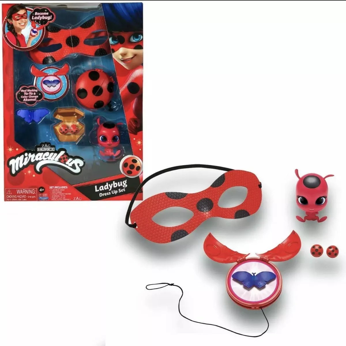 Miraculous: Tales of Ladybug and Cat Noir Deluxe Role Play Set Ladybug  Costume Kids Fancy Dress Set with Mask and Accessories Ladybug Superhero