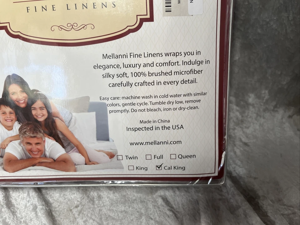 Mellanni 1800 Brushed Microfiber Cal King Bed Sheet Set, 4 Piece - Burgundy - Image 2 of 4