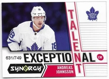 2018-19 Upper Deck Synergy ANDREAS JOHNSSON Rookie Exceptional Talent 631/749