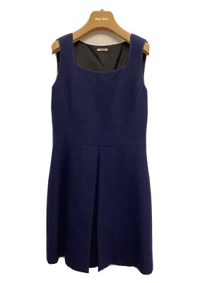 Miu Miu Classic Navy Blue Wool Dress IT40 Small | eBay