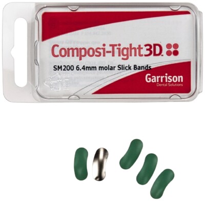 Garrison SM200 Composi-Tight Slick Bands Molar Matrices 6.4 mm Green 100/Pk