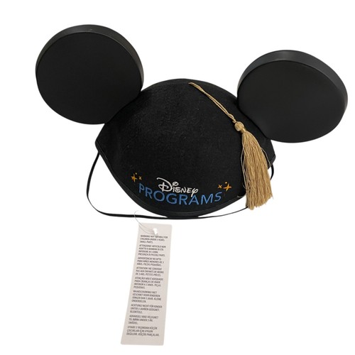 Disney Parks Programs Hat Ears Black Tassel Graduation Cap NWT