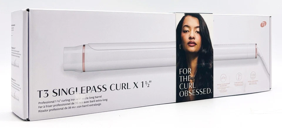 T3 SinglePass Curl X 1.5” Extra-Long Barrel Curling Iron W/ 9 Heat Settings - Image 2 of 4