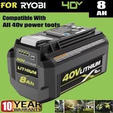  For RYOBI OP40501 40V Lithium-Ion 8 Ah High Capacity Battery With LED Indicator