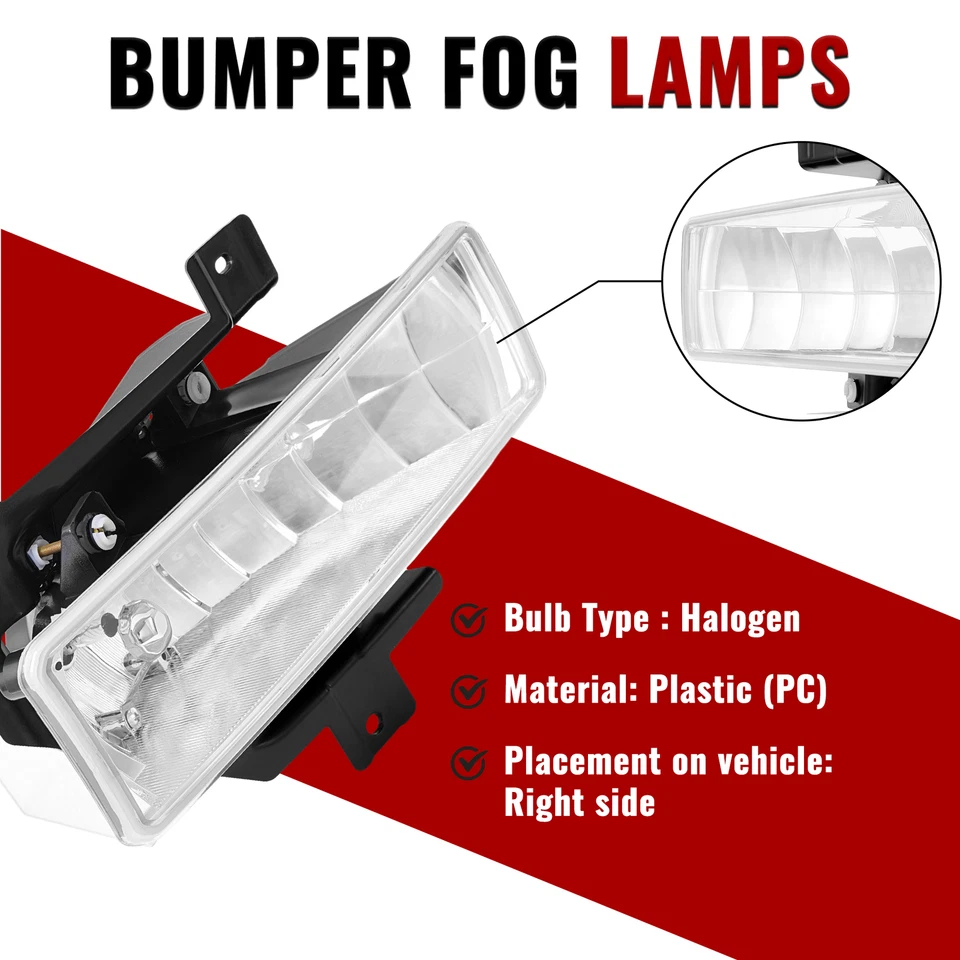Right Driving Fog Light For Ford F150/F250/Expedition 1997-1998 Pickup W/Bulb Foto 4 de 4