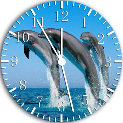 Dolphin Frameless Borderless Wall Clock Nice For Gifts or Decor W61