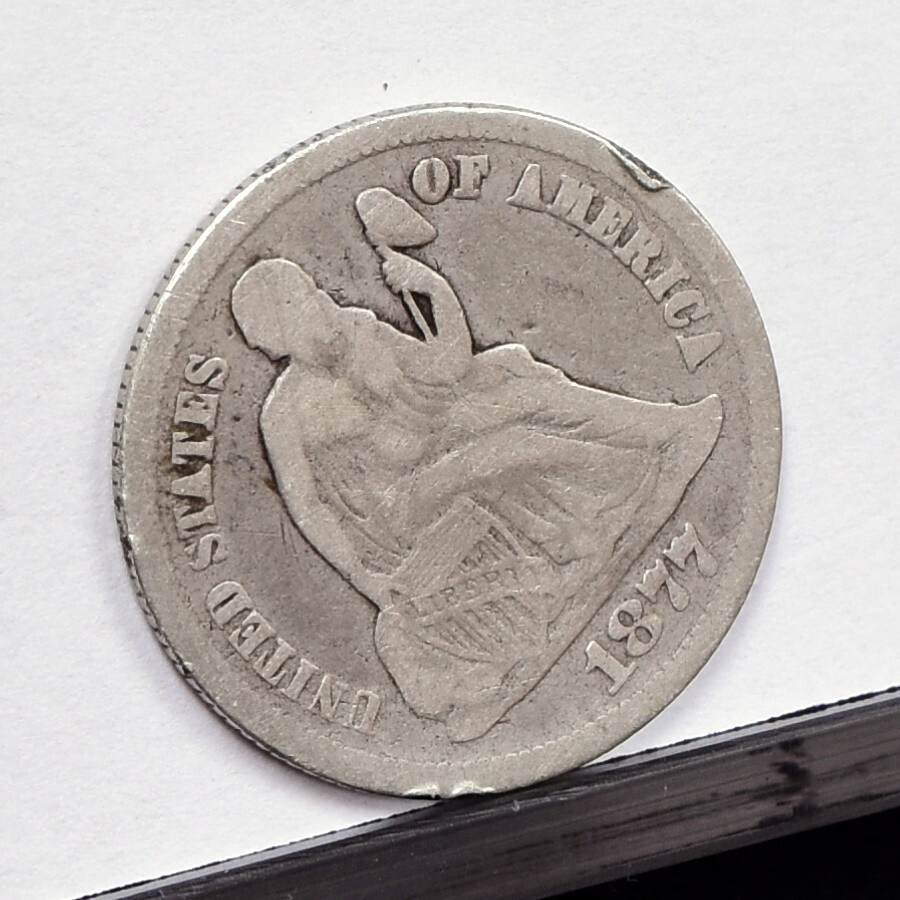 L500 1877 Liberty Seated Dime - VG Details, Cleaned & Rim Issues