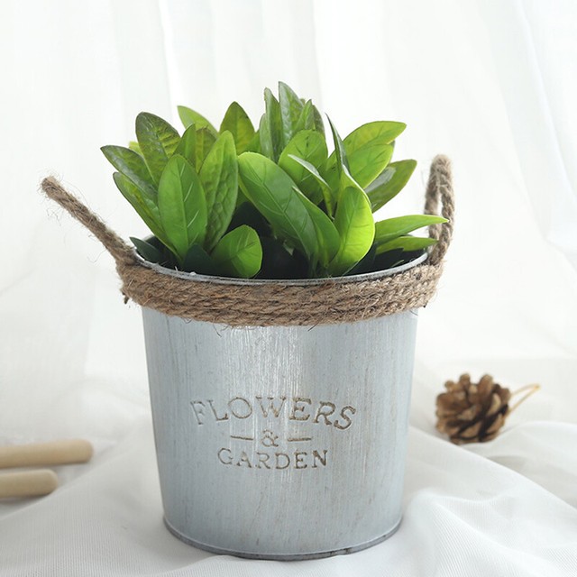 1:12 Scale Large Galvanized Style Metal Bucket Pail Tumdee Dolls House Garden