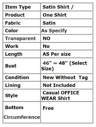Satin long Sleeve Shirt Blouse Top Button Up Outfit Design top Plus Size S81-2 - Picture 2 of 45