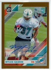 2019 Panini Donruss Optic Myles Gaskin #131 Bronze Prizm RC Auto