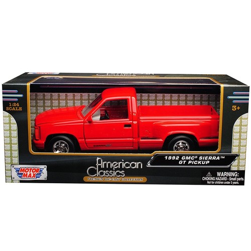 1992 GMC Sierra GT Red Pickup Truck 1/24 Diecast Model - Motormax Collectible - Bild 3 von 3