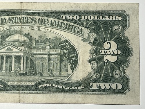 1963 Series $2 Two Dollar Bill Red Seal Fed Reserve Note - Picture 6 of 6