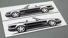 Mercedes SL R 129 Sticker Silhouette Mercedes SL R129 Aufkleber 2x Schwarz neu