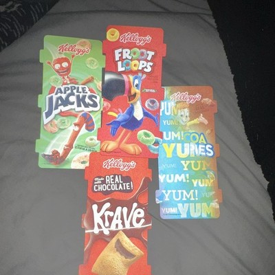 Kellogg's Multicolor Cereal Display Lot Apple Jacks Froot Loops Krave Cocoa
