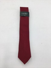 Lauren Ralph Lauren Red Solid Textured Necktie-OS