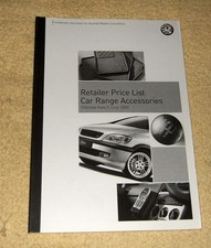 Vauxhall Retailer Car Range Accessories Price Guide June 2003 inc Astra, VX220