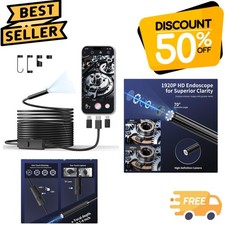 Professional HD Endoscope Inspection Camera with 8 LED Lights - Easy Plug & Play