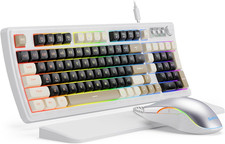 SABLUTE Wired Gaming Keyboard and Mouse, RGB Backlit Mechanical Feel PC Gaming K