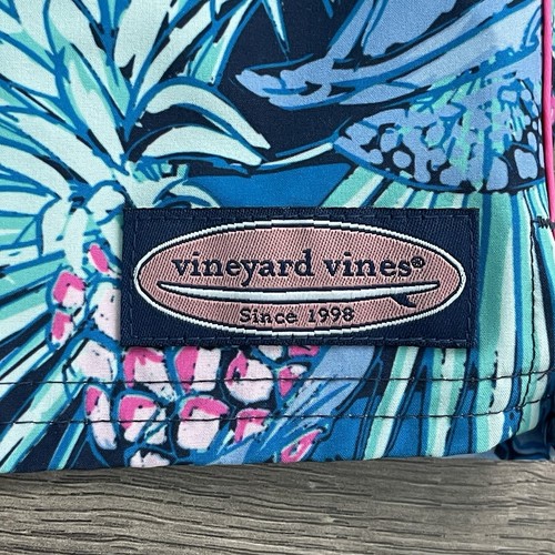 Vineyard Vines Boys Large 16 Seaturtle Piped Printed Chappy Swim Trunks - Picture 4 of 12