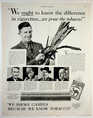 Camel 1938 Vintage Print Advertisement 10x13 Tobacco Farmers Cigarettes