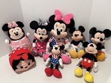 DISNEY Mickey Mouse And Minnie Plush Lot Of 8 Patriotic Rock Pajamas Talking